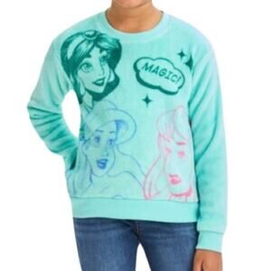 Disney Girl's 100 Princess Retro Reimagined Woobie Pullover Sweatshirt XL